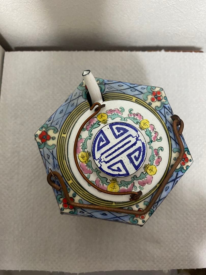 中国 六角酒器　チロリ　熱燗　大明宣徳　アンティーク　ヴィンテージ 徳利 古美術