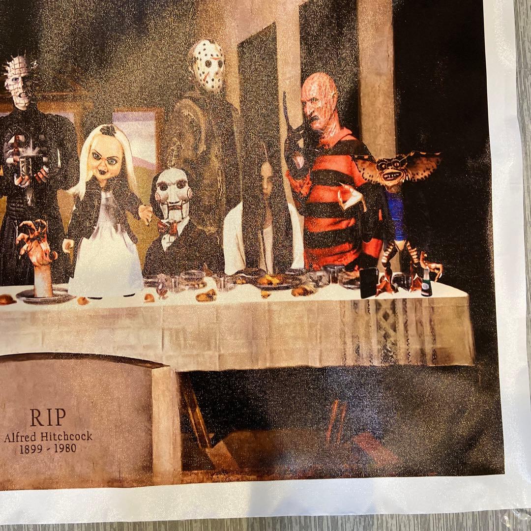 海外有名ホラー映画　全員集合布ポスター　ジェイソン　チャッキー　フレディ