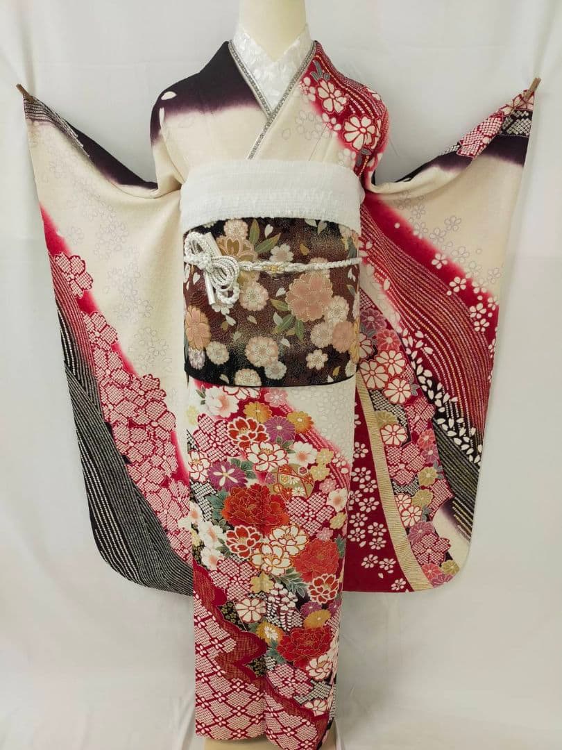 売約済み【WA-Modern】★★正絹　正統派　振袖7点フルセット★★