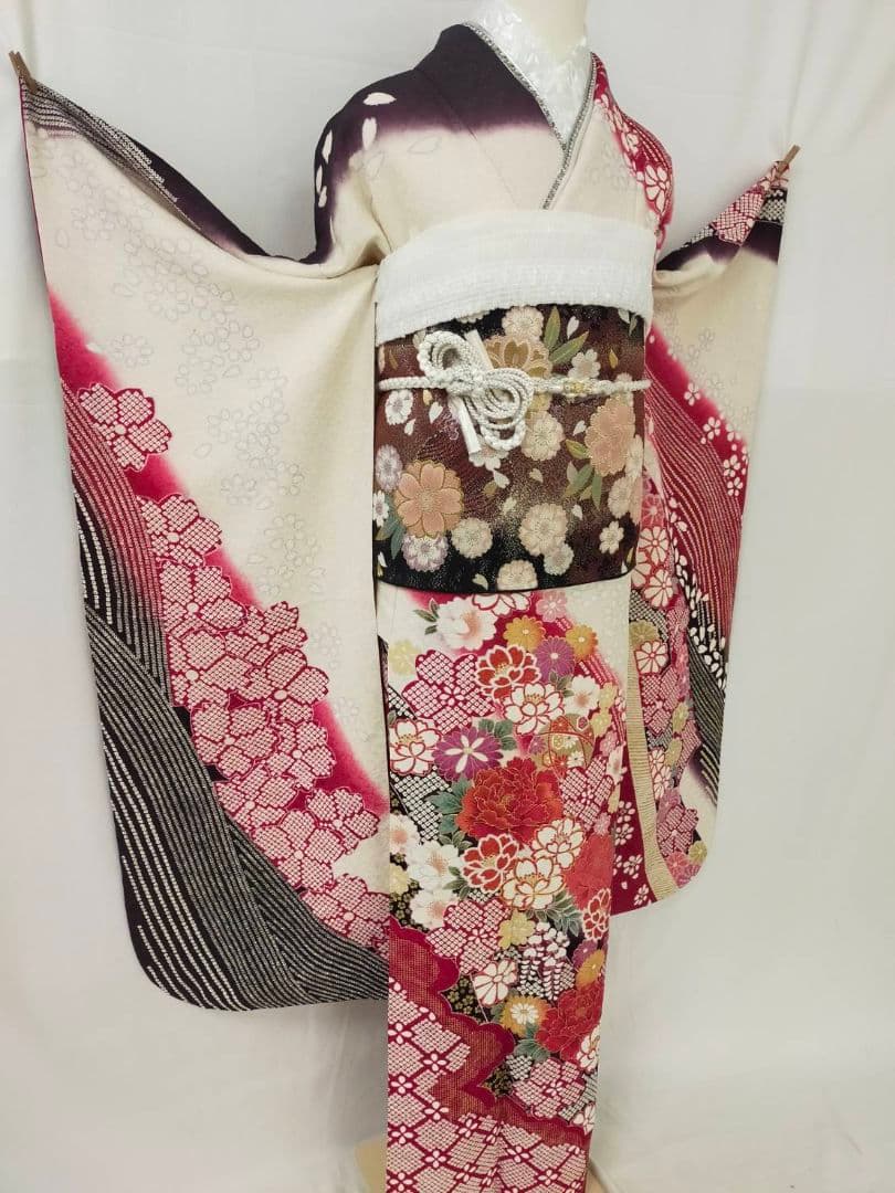 売約済み【WA-Modern】★★正絹　正統派　振袖7点フルセット★★