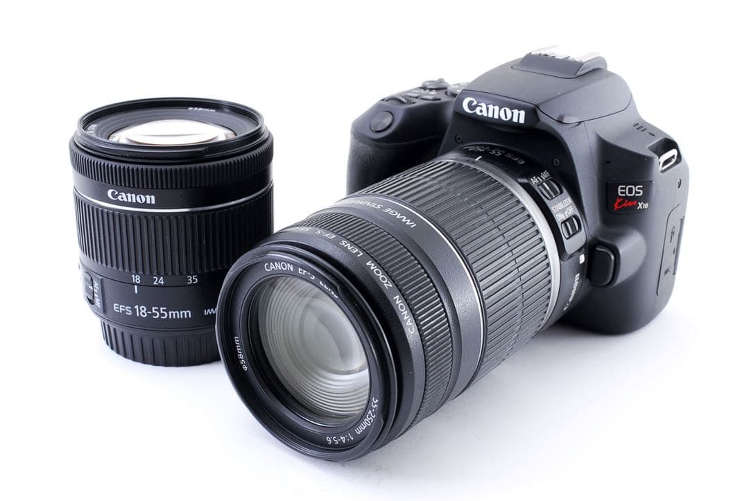 保証付/キャノン canon kiss x10標準&望遠ダブルレンズセット