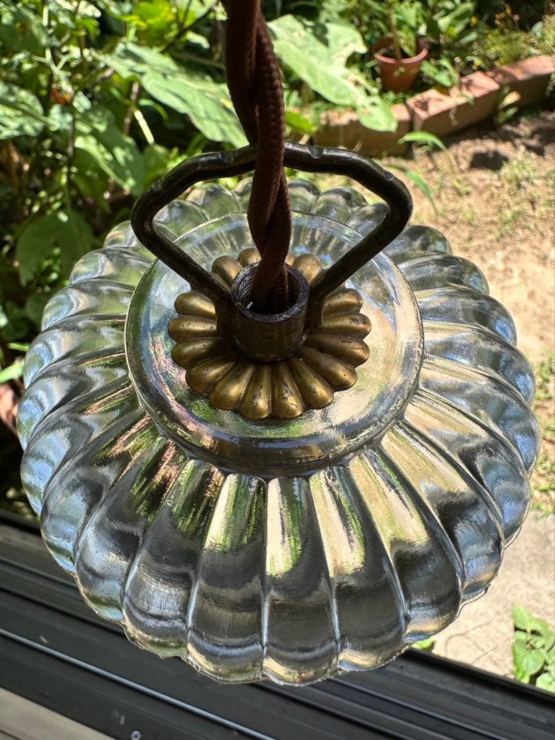 1920年代 フランス アンティーク 大きなお花の可愛いアトリエランプ＊