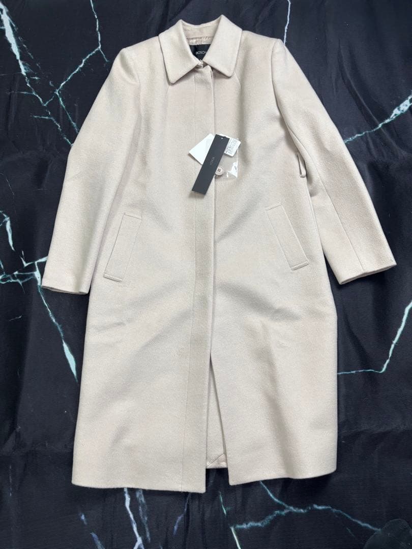 ボッシュ✨新品未使用 フォックスファー付チェスターコート カシミヤ混 サイズ38
