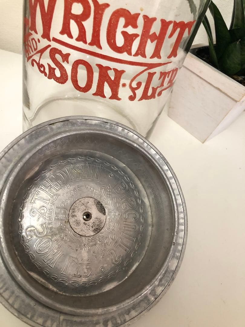 Wright & Son Ltd ビスケットジャー　イギリスアンティーク