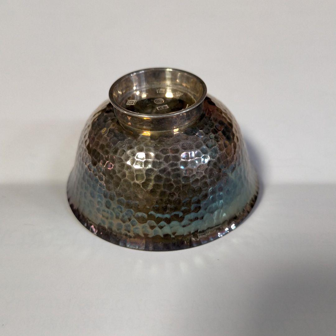 金仕上げ 槌目 銀杯