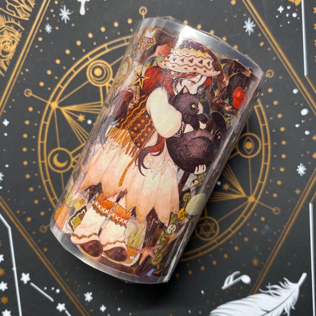 【V】海外　10m巻　貝殻光マスキングテープ　人物系/装飾系