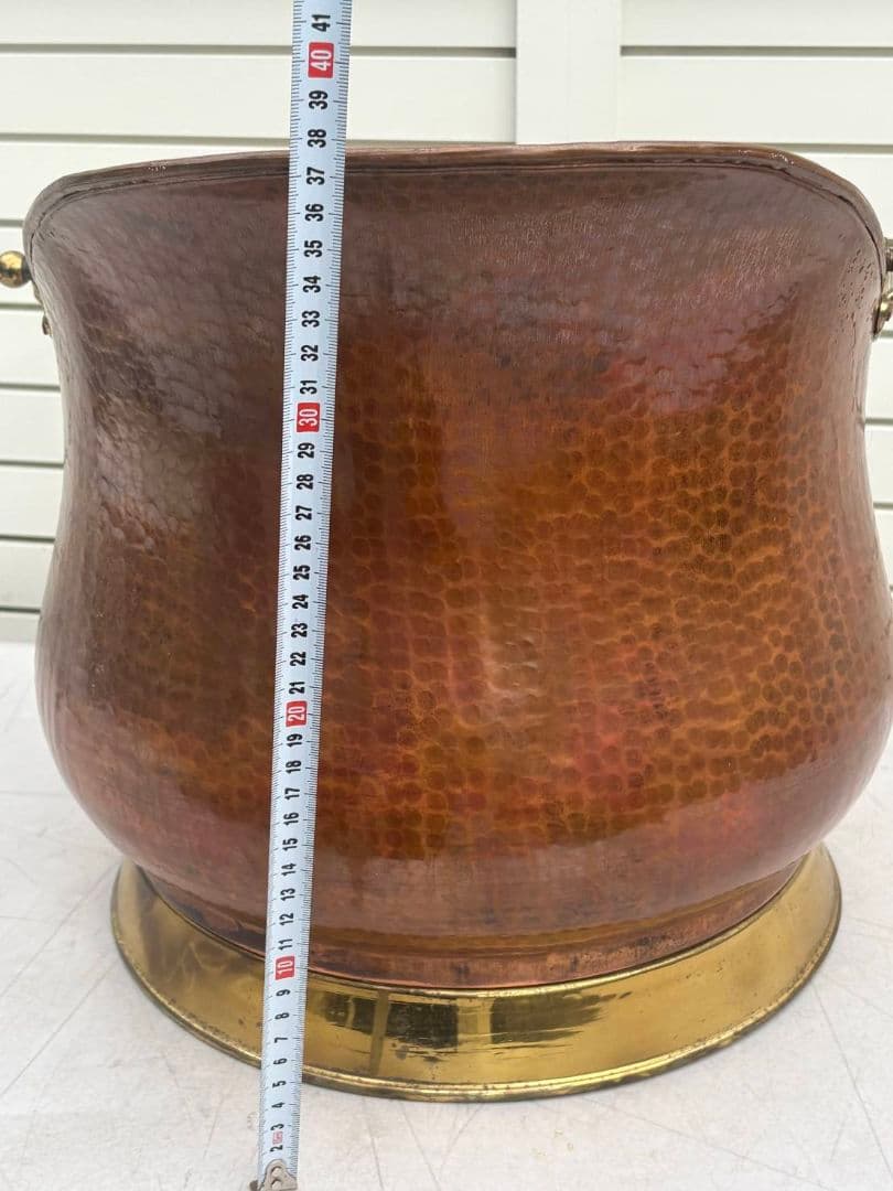 イタリア銅製バケツ☆花入れ☆物入