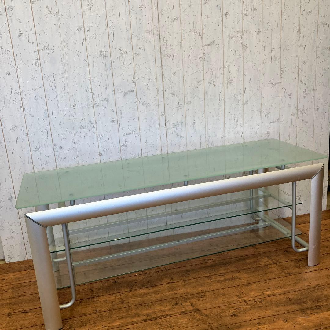 ハヤミ工業 ガラス天板 2段収納棚 テレビボード テレビ台 ディスプレイ台