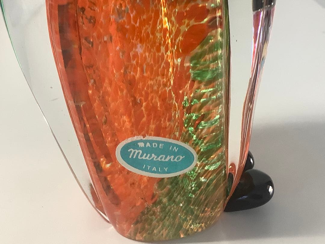 (美品)Murano glass ムラーノガラス　猫の置物職人サイン入り(底)