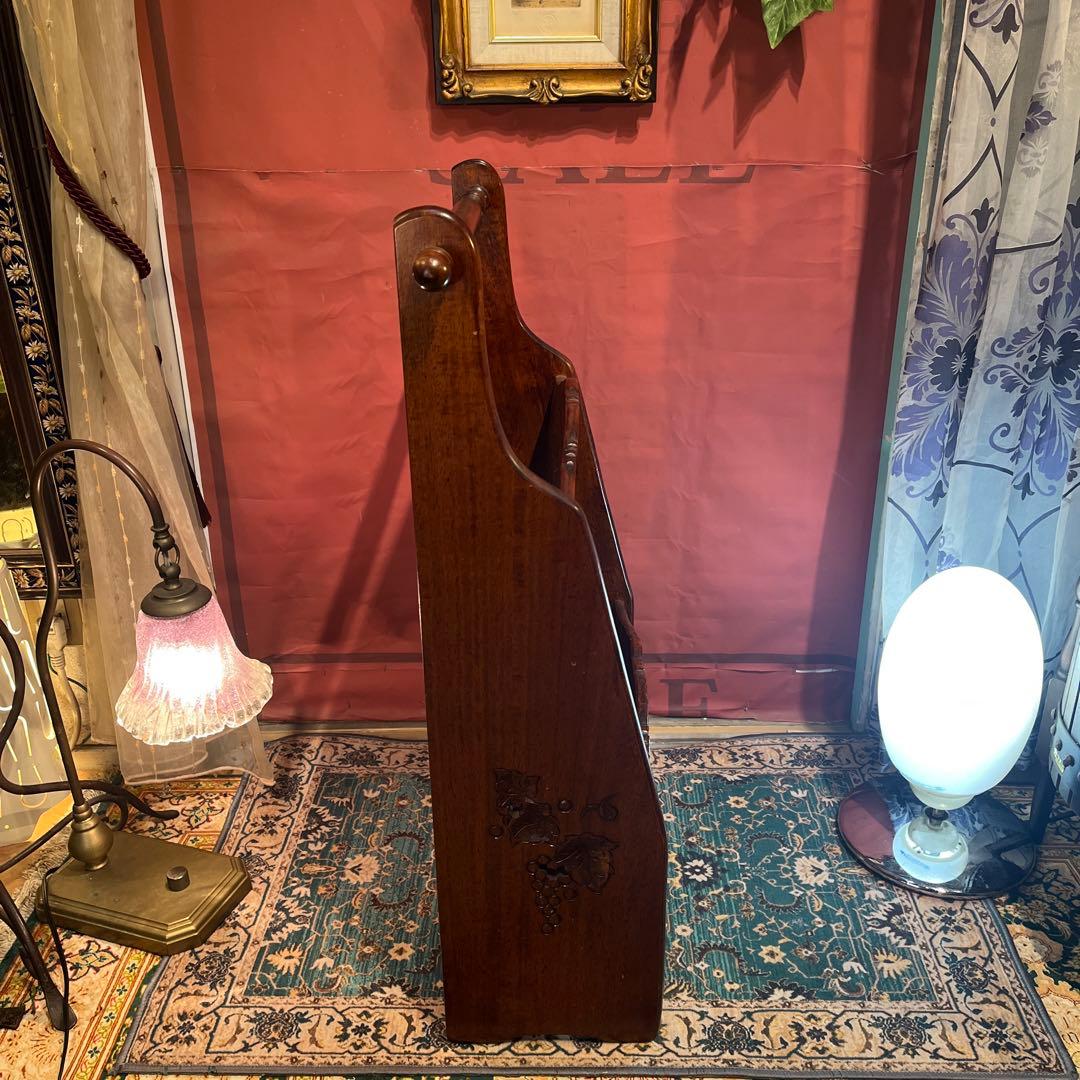 ツンデレ 希少美品　アンティークPT 吉川 葡萄園 カービング２段ラック棚