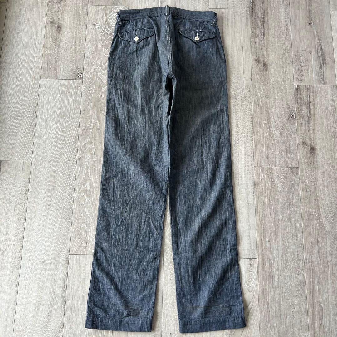45rpm コットン リネン インディゴ チノパン30 シャンブレー アメカジ
