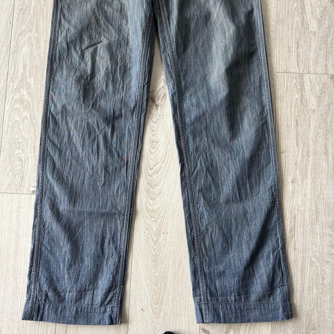 45rpm コットン リネン インディゴ チノパン30 シャンブレー アメカジ