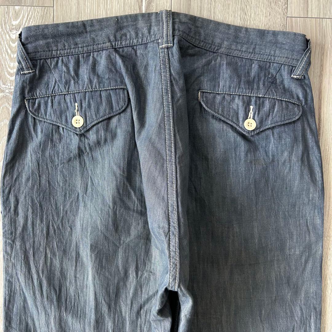 45rpm コットン リネン インディゴ チノパン30 シャンブレー アメカジ