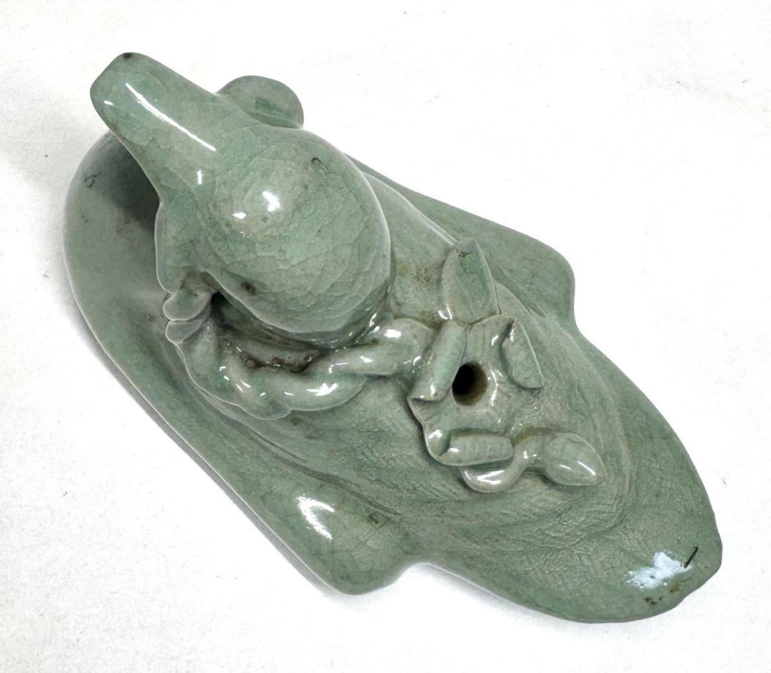 古高麗 青磁水滴 鳥 鳩 アヒル 鴨 硯滴 朝鮮古陶磁器 李朝 WWTT226