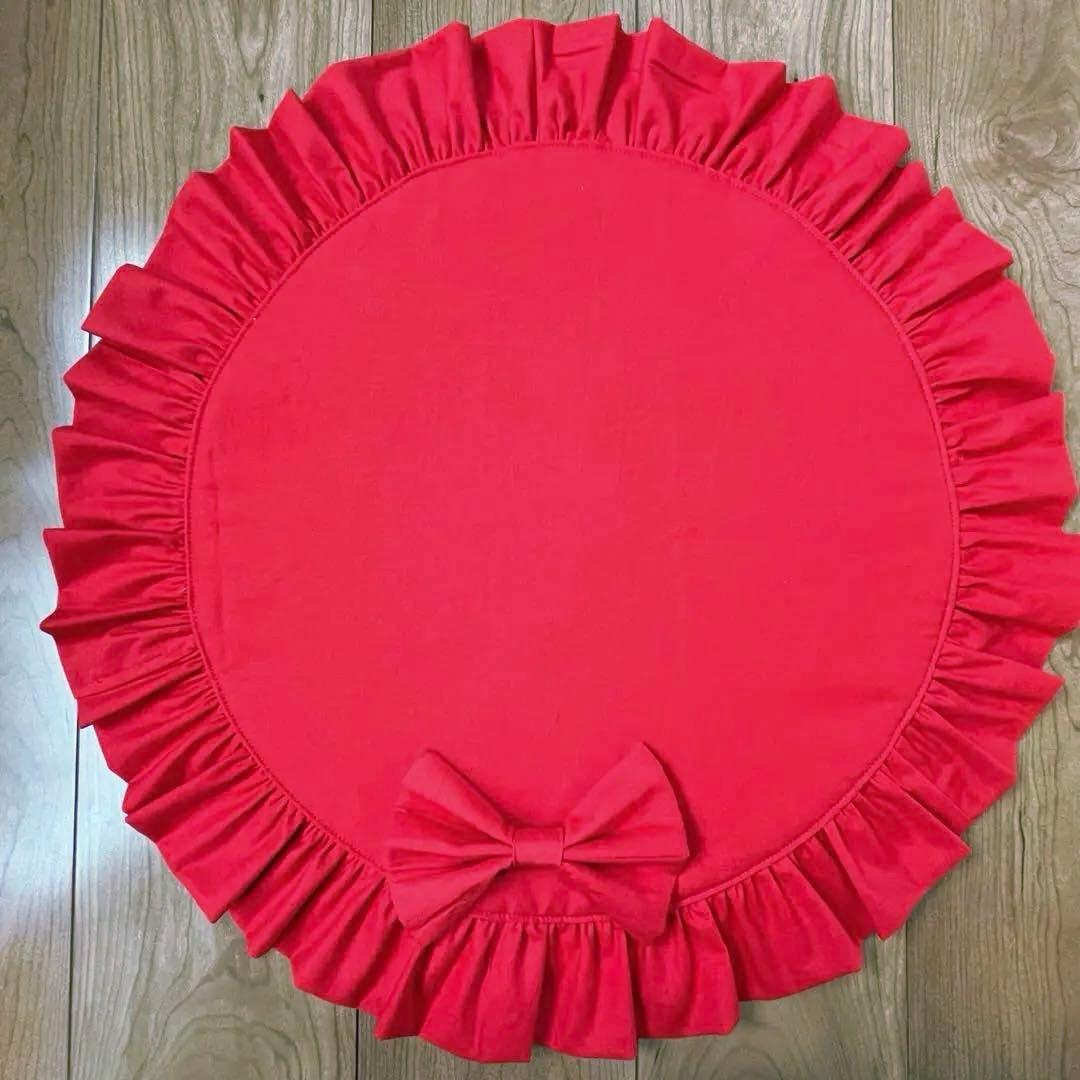 1223.カフェマットM56　赤クリスマス　リバーシブル　ハンドメイド　犬犬服