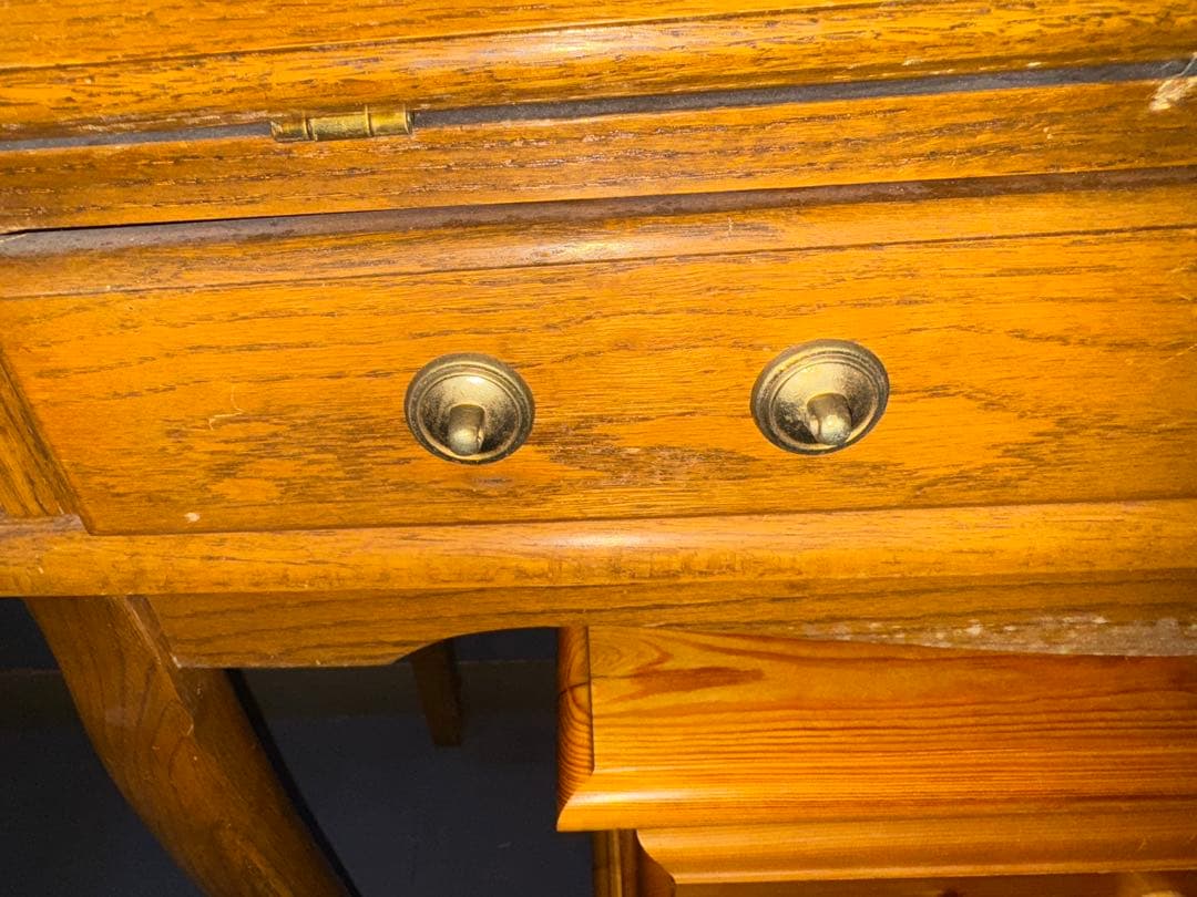 英国風　アンティーク家具　ライティングデスク　猫足　　書斎　ビンテージ