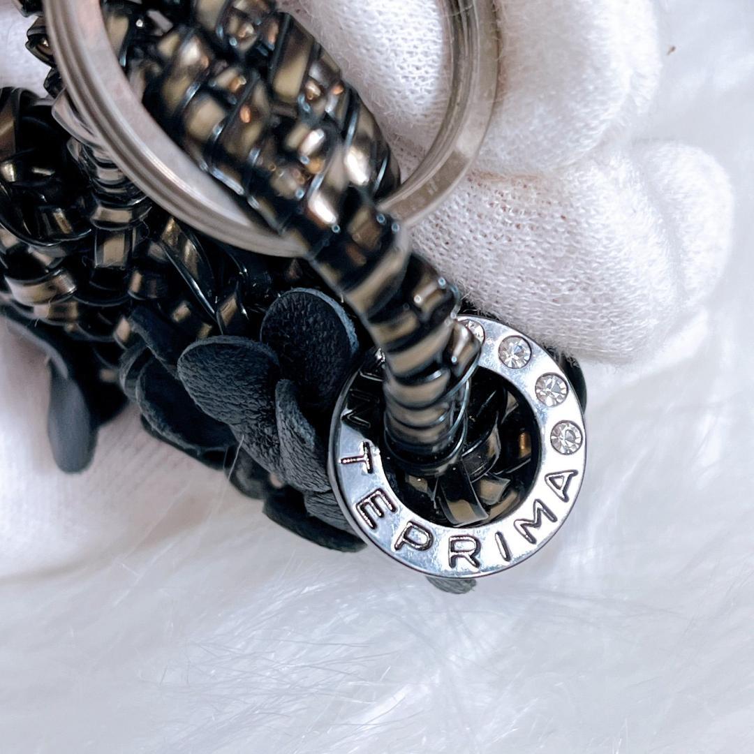 美品　アンテプリマ チャーム付き ワイヤーバッグ スクエア ブラック