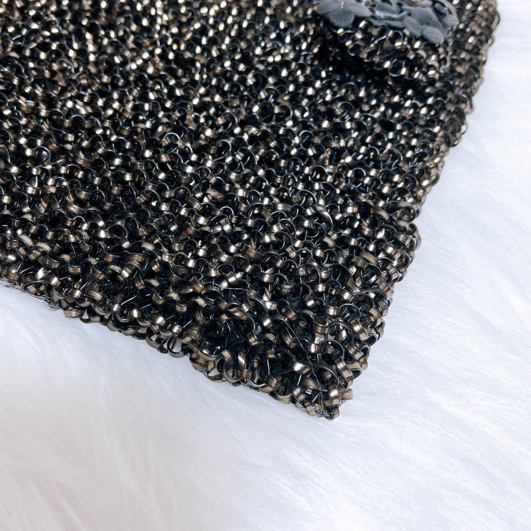 美品　アンテプリマ チャーム付き ワイヤーバッグ スクエア ブラック