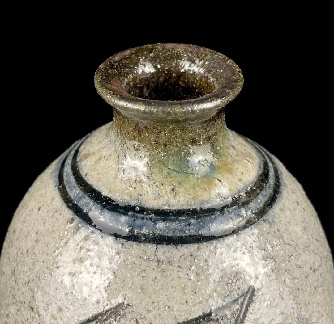 【美品】「凜」人間国宝 金城次郎 壺屋焼 魚文 徳利 酒器 やちむん 琉球