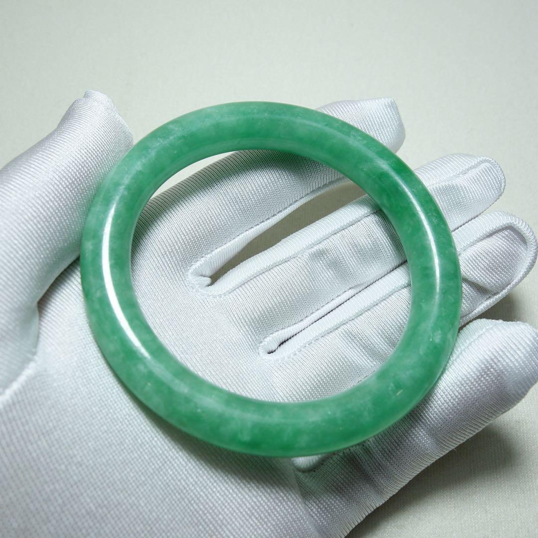 満緑 翡翠 バングル 天然石　C1A009