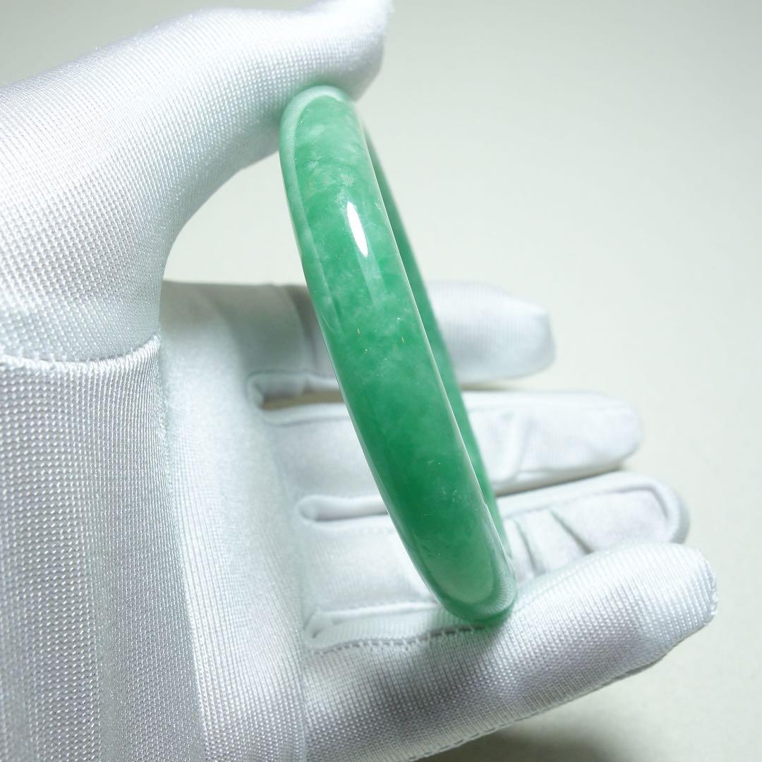 満緑 翡翠 バングル 天然石　C1A009
