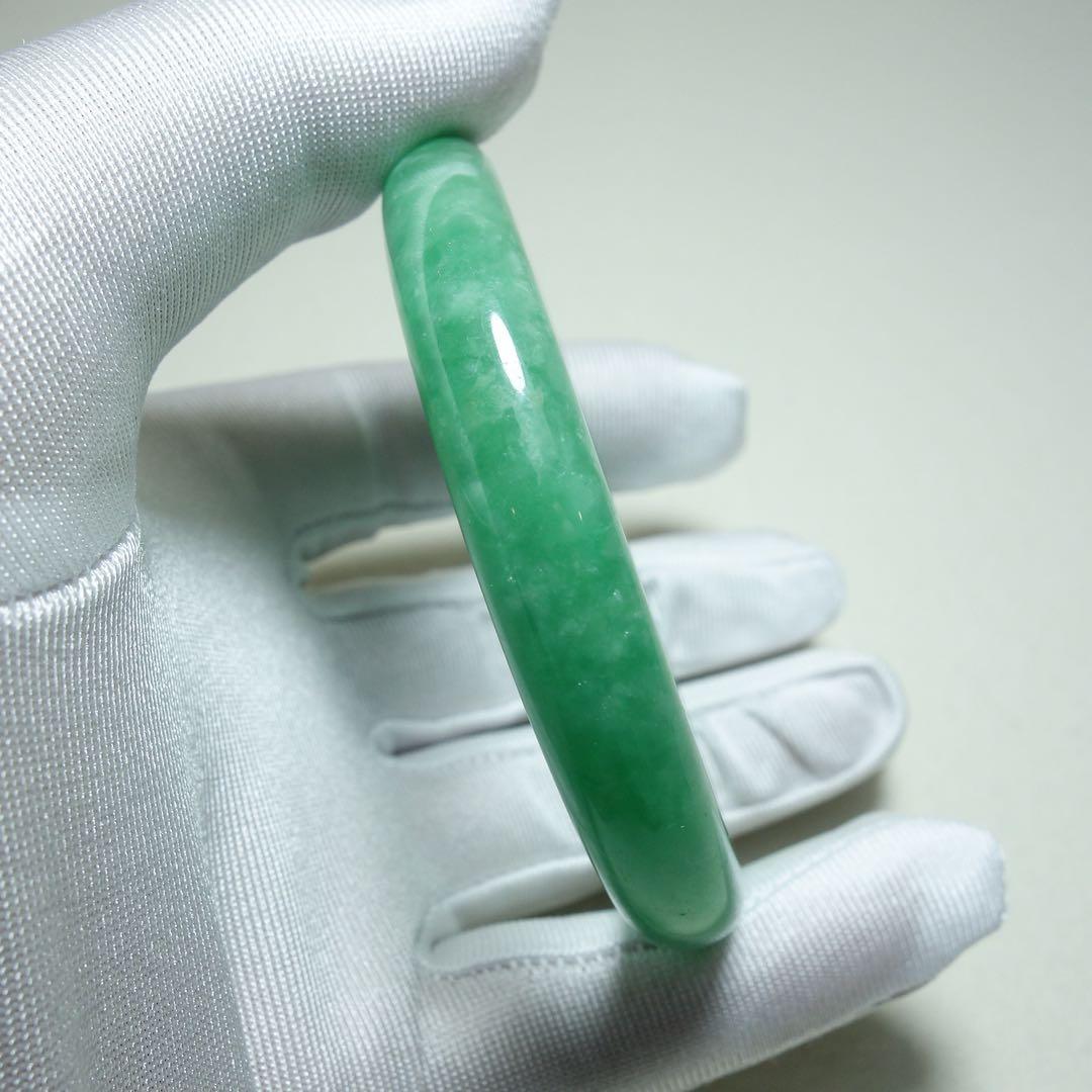 満緑 翡翠 バングル 天然石　C1A009