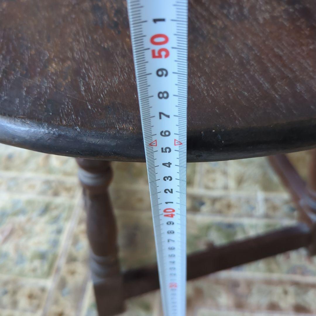 円形木製テーブル ダークブラウン