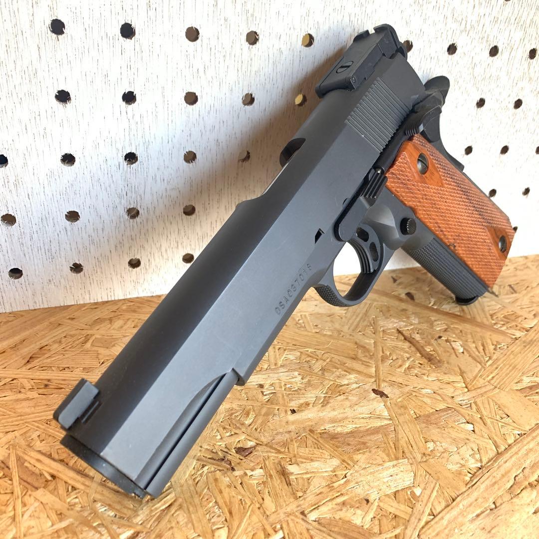 S2S M1911 ハンドガン エアコッキング ブラック 木製グリップ