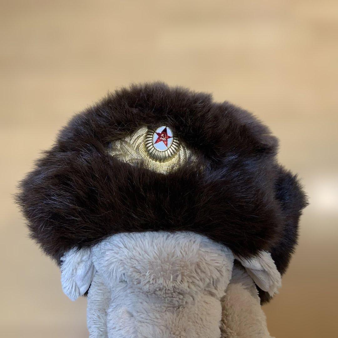 ソ連軍　ウシャンカ帽　リアルミンク