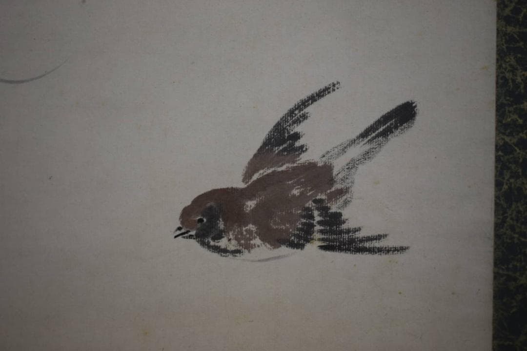 不詳/作者不詳/藤に雀画賛/布袋屋掛軸HJ-957