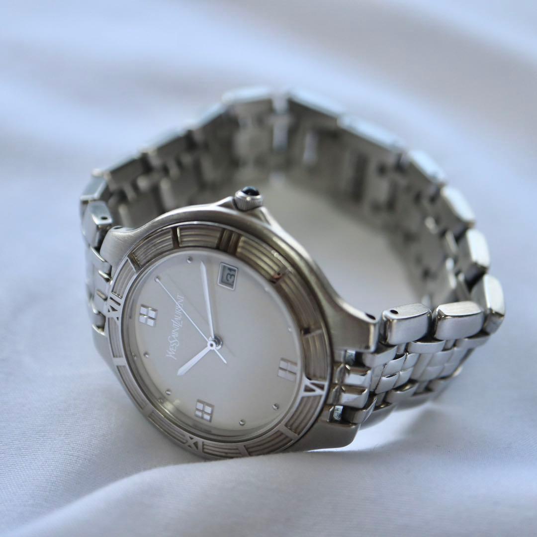 Yves Saint Laurent ローマンベゼル シルバー 腕時計 1362