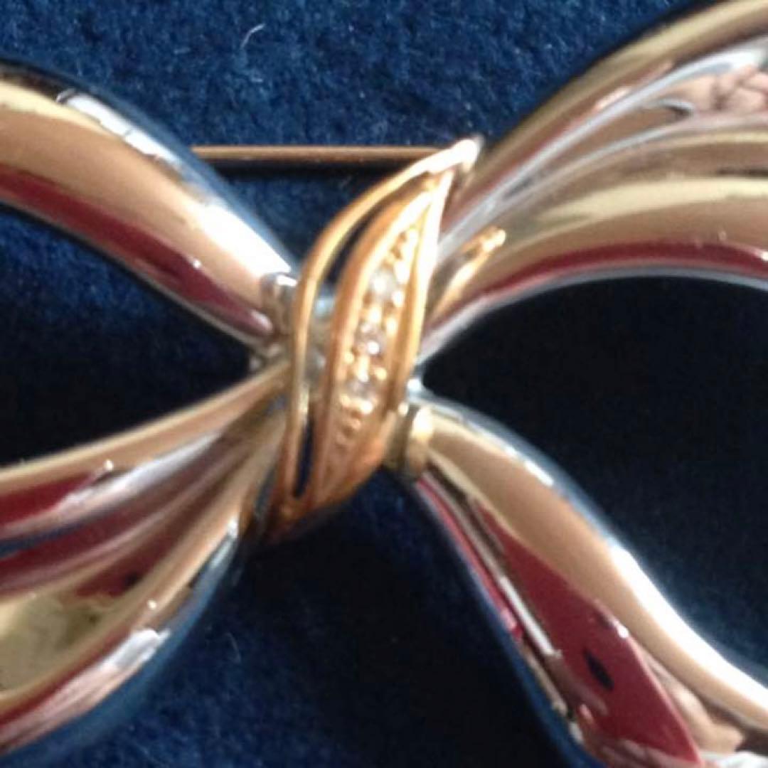 さあはなさく プラチナ リボンブローチ