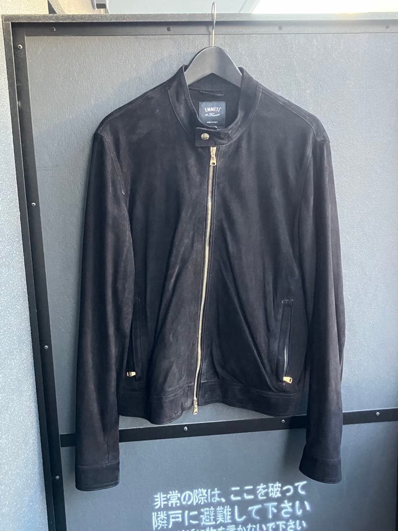 週末セールEMMETT ゴートスエード シングルライダースジャケット