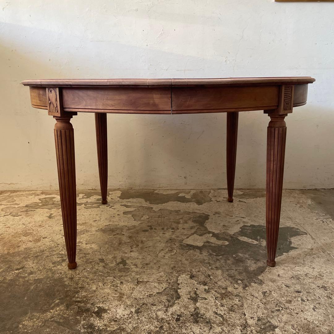 e0ビンテージ　オーバルダイニングテーブル　 剥離