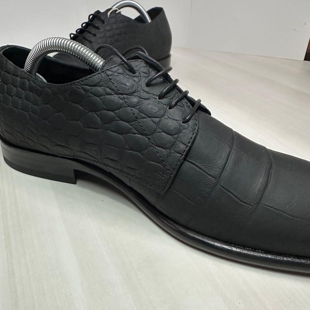新品未使用☆giovanni conti☆革靴☆クロコ型押し☆ブラック☆41