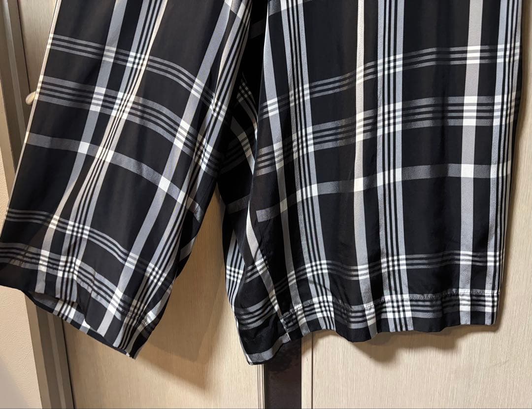 Y's モノトーンチェック柄 キュロットパンツ