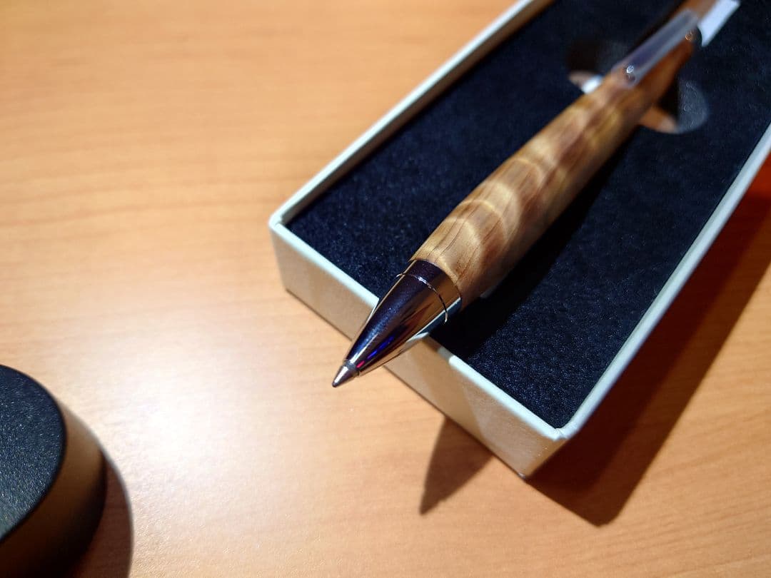 木軸ペン工房　金杢犀　杉　シャープペンシル　ボールペン　セット　縮杢　油杢