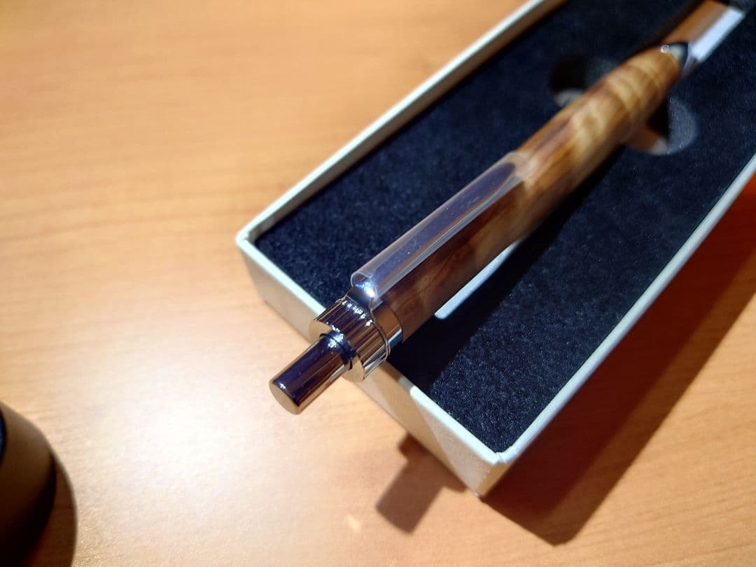 木軸ペン工房　金杢犀　杉　シャープペンシル　ボールペン　セット　縮杢　油杢