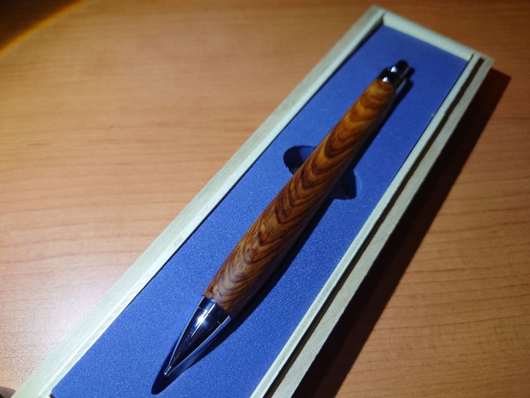 木軸ペン工房　金杢犀　杉　シャープペンシル　ボールペン　セット　縮杢　油杢