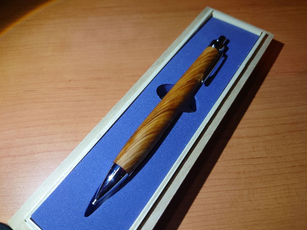 木軸ペン工房　金杢犀　杉　シャープペンシル　ボールペン　セット　縮杢　油杢
