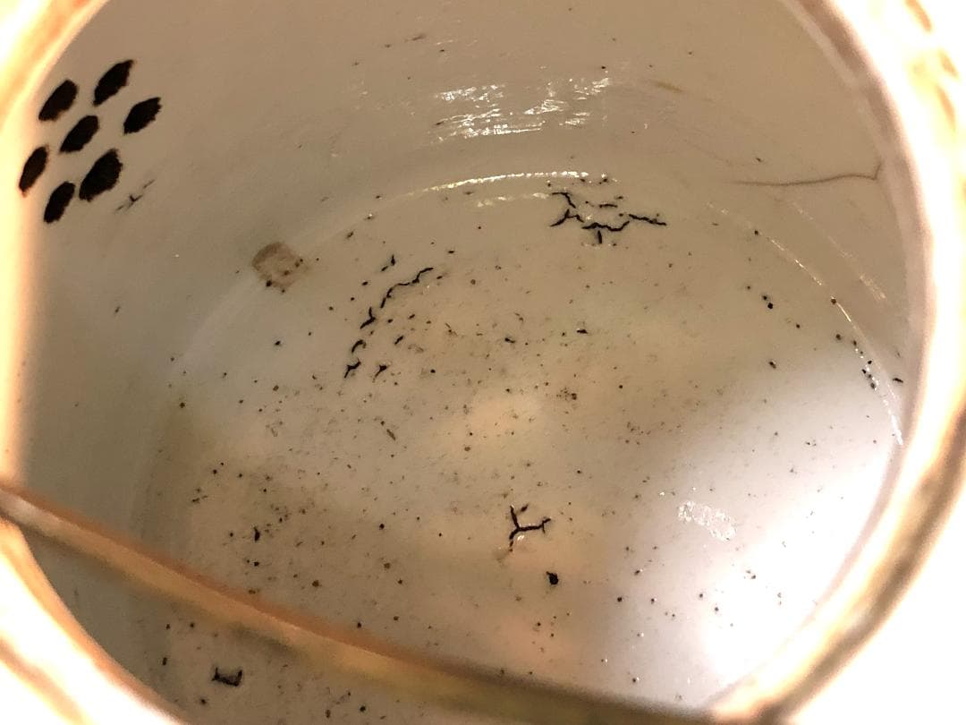 【 清朝水注 】　粉彩色絵　古玩封荘