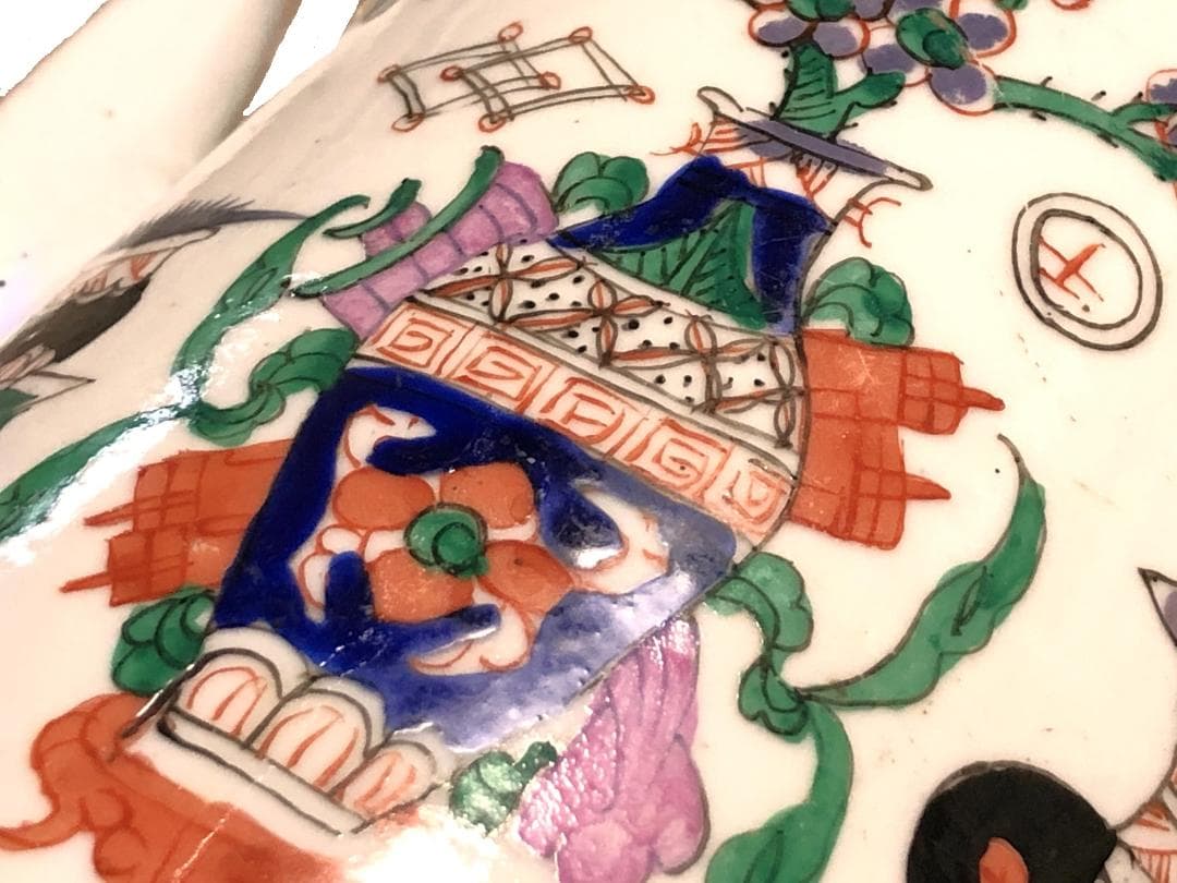 【 清朝水注 】　粉彩色絵　古玩封荘