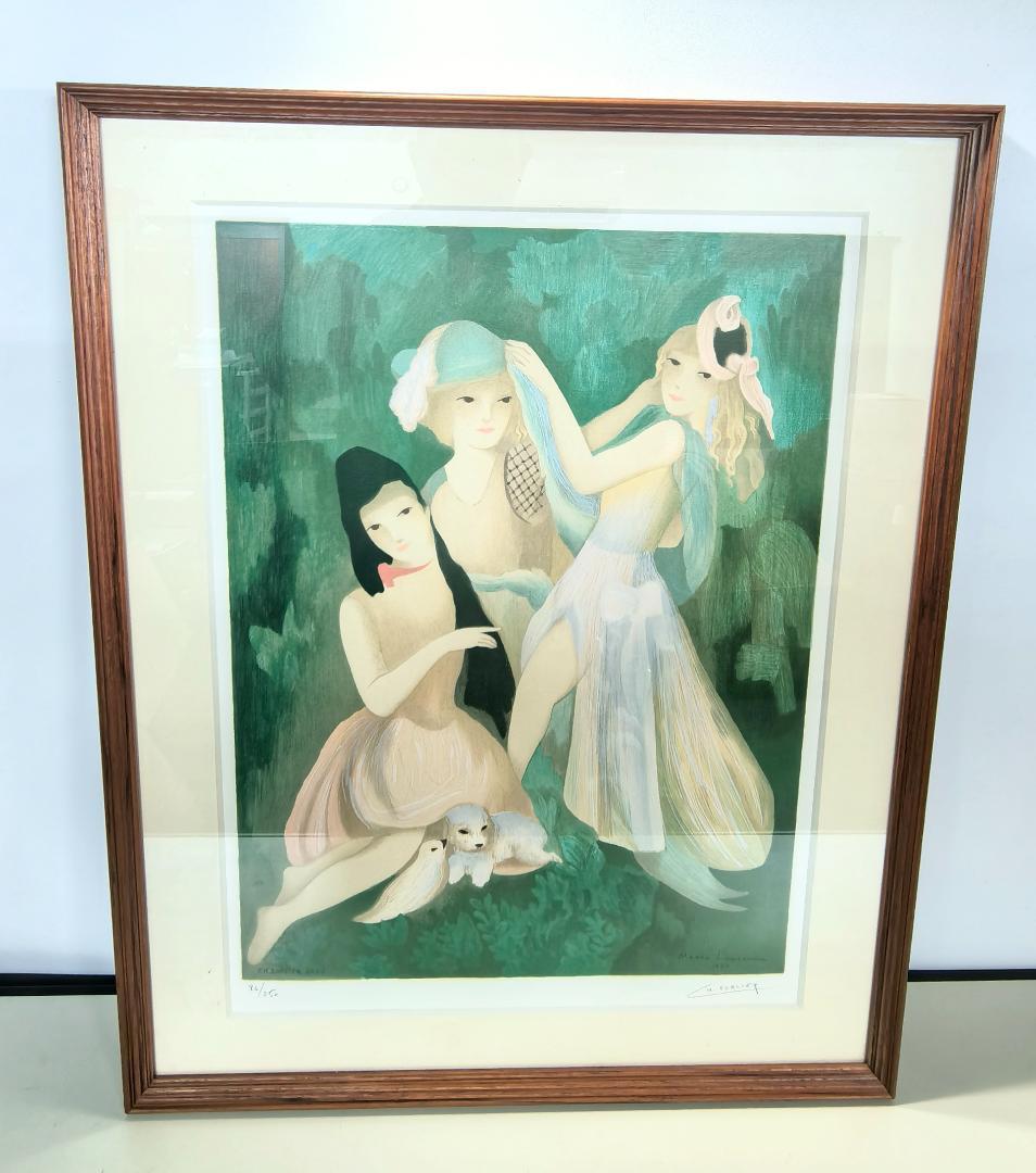 マリー・ローランサン「Dans le Parc」リトグラフ 額入り　公園の中