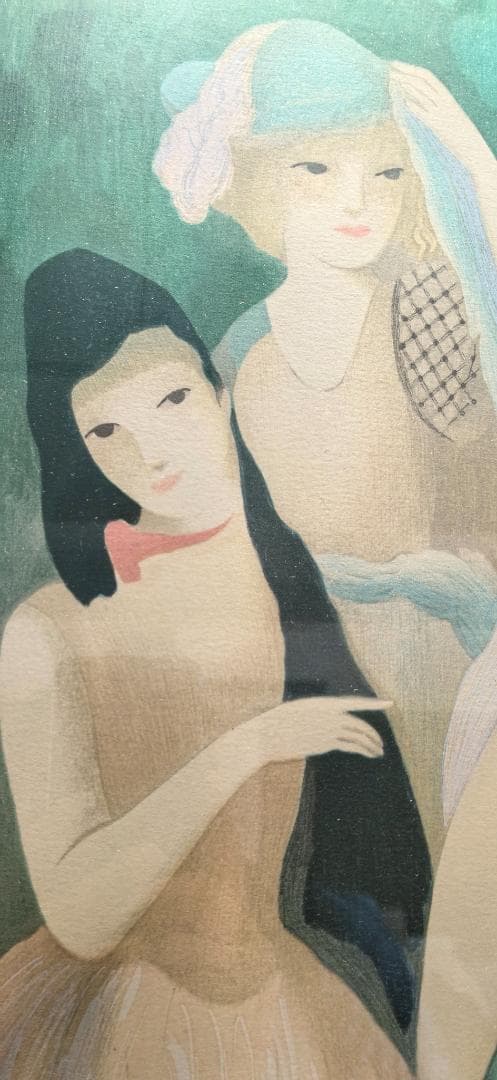 マリー・ローランサン「Dans le Parc」リトグラフ 額入り　公園の中