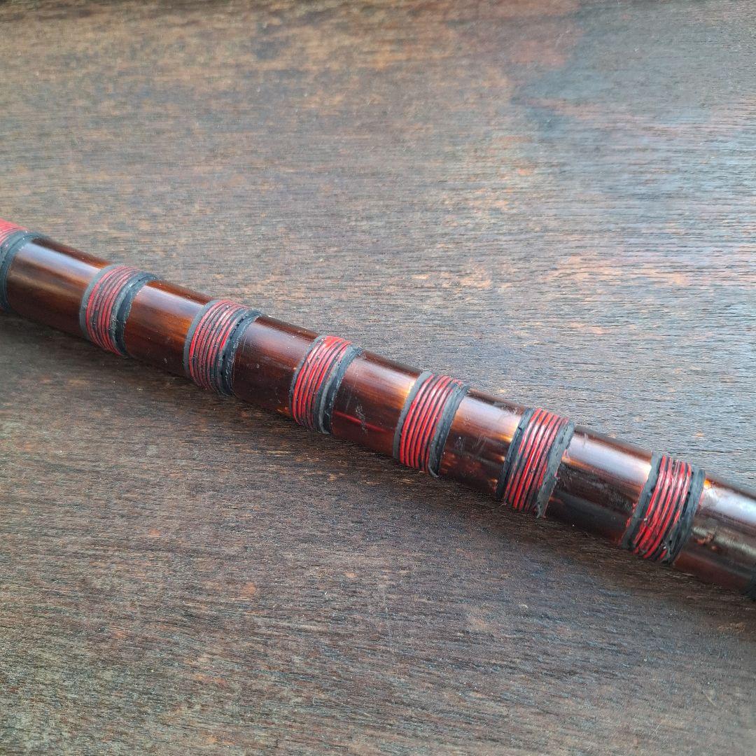 篠笛　古典調　7穴　5本調子　燻風仕上げ　総巻き　超鐵仕様