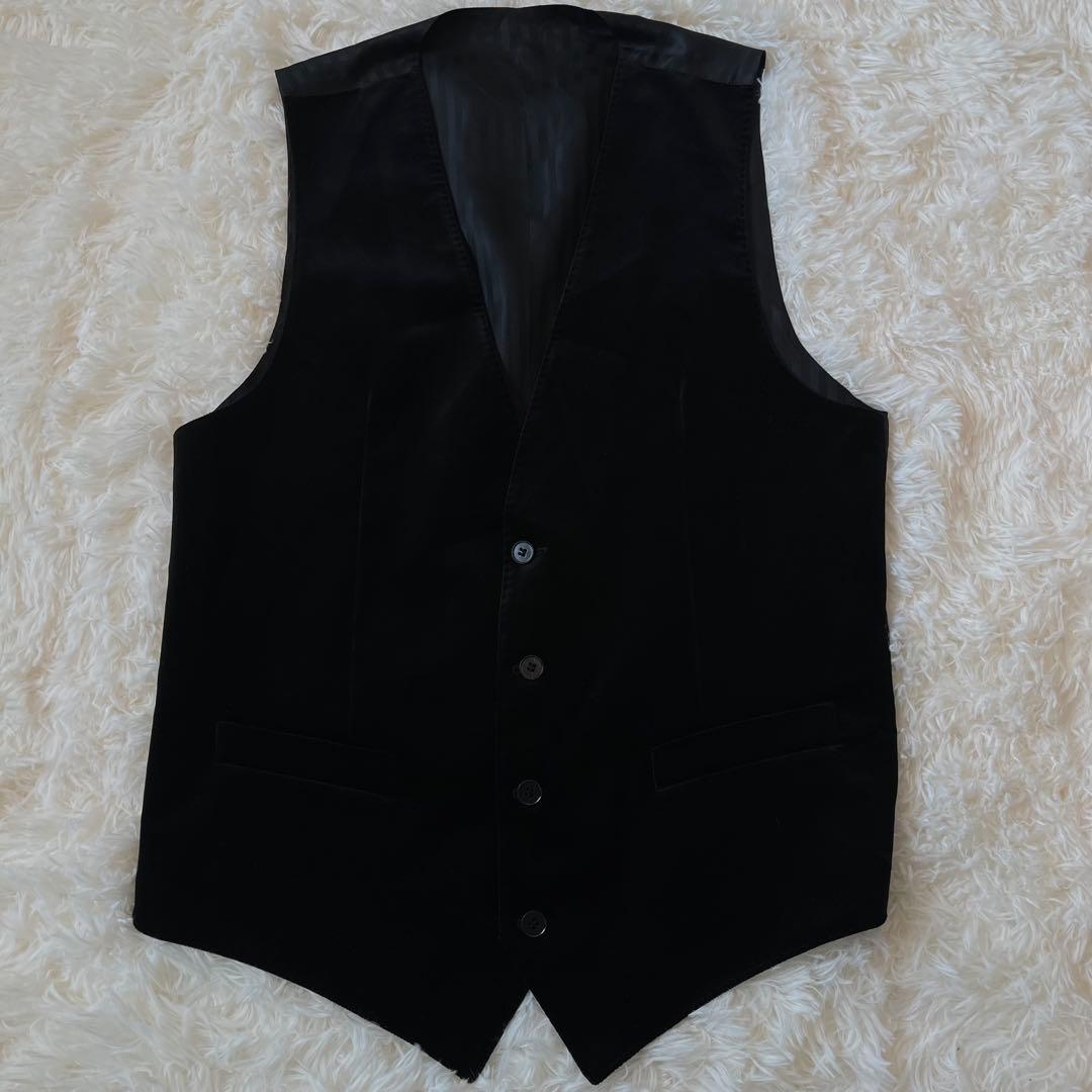 DOLCE & GABBANA ブラック ベルベット ジレ イタリア製