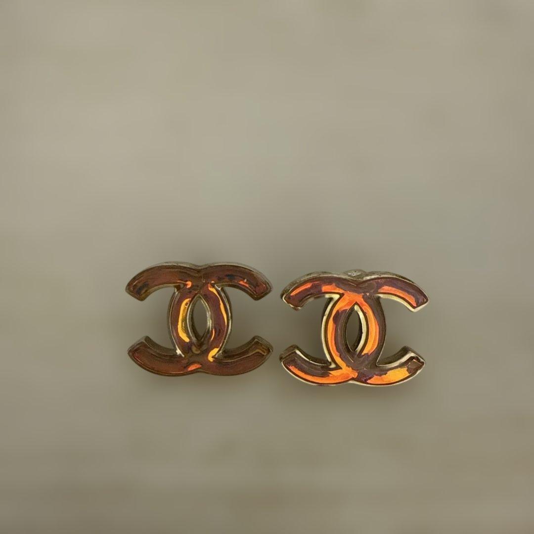 CHANEL CCロゴピアス　ピンクオーロラ