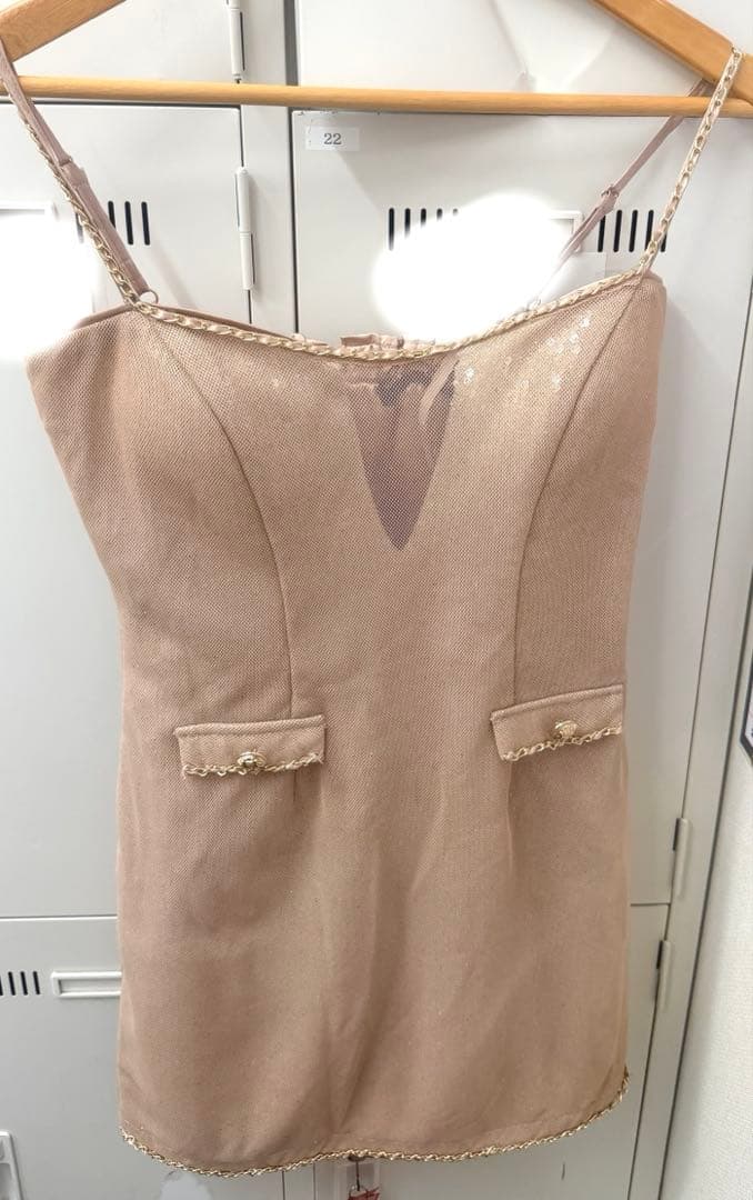 ROBE de FLEURS Glossy ラメチュール キャミソール