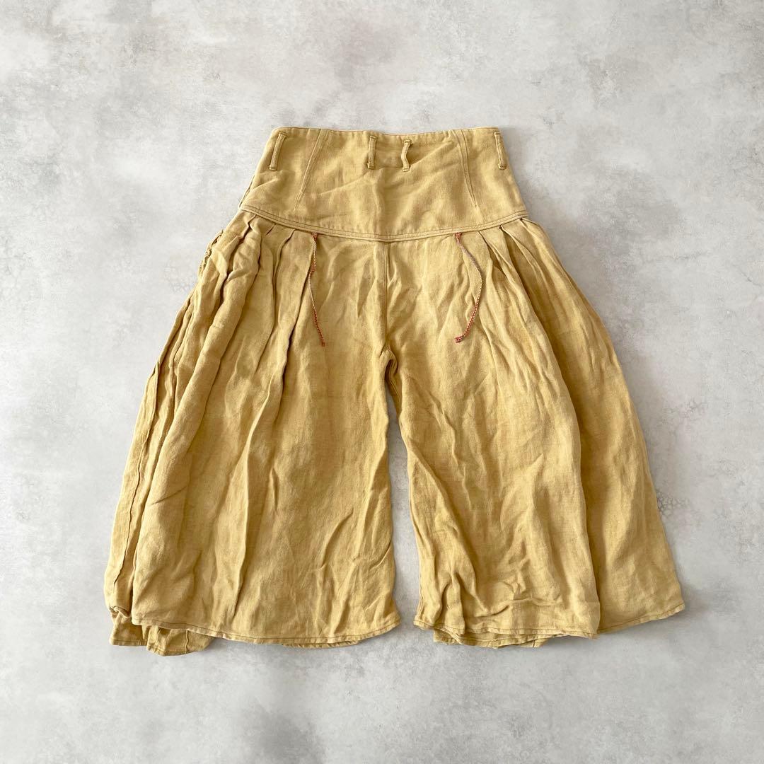 KAPITAL アミッシュパンツ ギャザー 変形 リネン ラップ ガウチョ 1