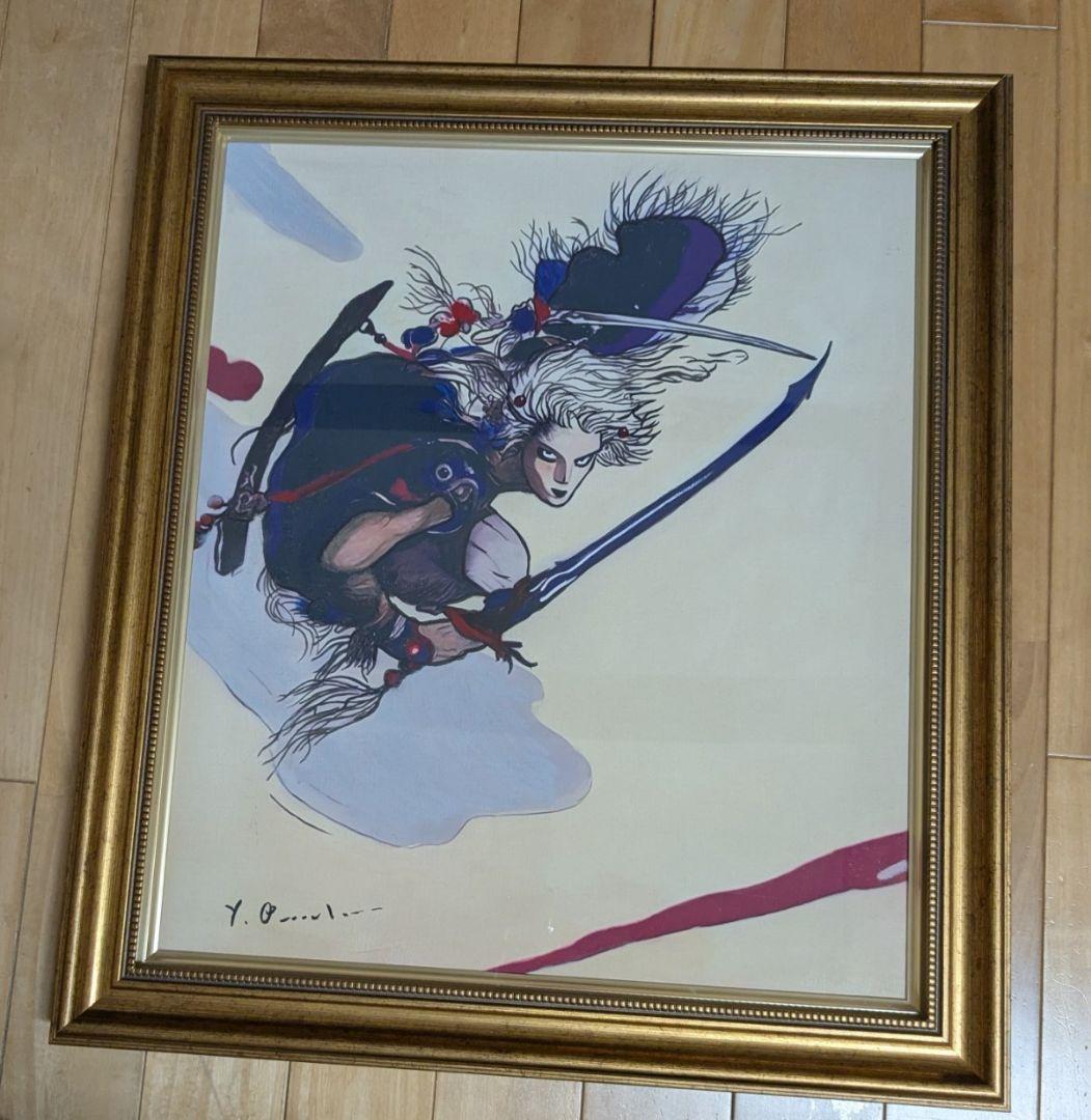 天野喜孝 直筆サイン入り 油彩 原画 戦士 Yoshitaka Amano